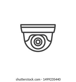 cctv camera line icon. surveillance linear style sign for mobile concept and web design. Security camera outline vector icon. Symbol, logo illustration. Vector graphics