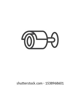 CCTV camera line icon. Surveillance dome camera linear style sign for mobile concept and web design. Dome CCTV outline vector icon. Symbol, logo illustration. Vector graphics