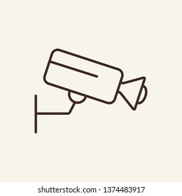 CCTV camera line icon. Videographer, video, movie. Justice concept. Vector illustration can be used for topics like cinema, technology, security