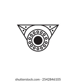 Ilustración vectorial de tecnología de diseño de logotipo de cámara CCTV