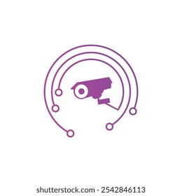cctv camera logo icon design technology vector illustration
