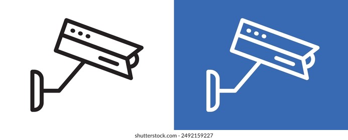 Conjunto de logotipo de cámara CCTV con contorno de Vector