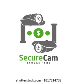 CCTV Camera with Money Logo Design Vector Template, Concept Symbol, Icon