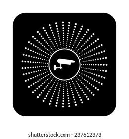 CCTV camera on a black background, vector