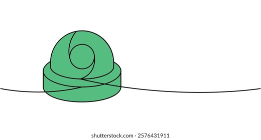 CCTV camera one line colored continuous drawing. Video surveillance. Vector illustration