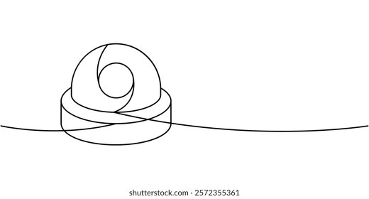 CCTV camera one line continuous drawing. Video surveillance. Vector illustration