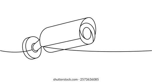 CCTV camera one line continuous drawing. Video surveillance. Vector illustration