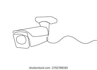 Cámara CCTV una línea de dibujo elegante diseño de Vector de vigilancia de contorno mínimo