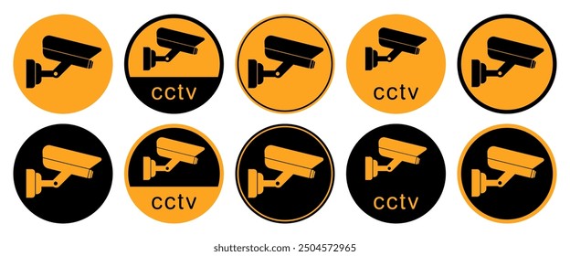 CCTV camera in operation sign and symbol. Vector illustration.