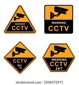 CCTV-Kamera in Betrieb Zeichen und Symbol. Vektorgrafik.