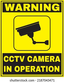 Cctv Camera Operation Sign Vector Stock Vector (Royalty Free ...