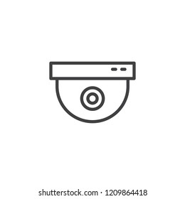 Cctv camera outline icon. linear style sign for mobile concept and web design. Surveillance dome camera simple line vector icon. Symbol, logo illustration. Pixel perfect vector graphics