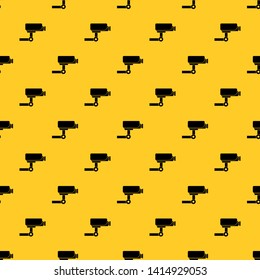 CCTV camera pattern seamless vector repeat geometric yellow for any design