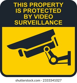 CCTV CAMERA SCURITY SIGN ICON 