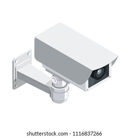 CCTV Camera Security 3D Isometric Icon