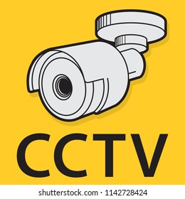 CCTV camera security sign or symbol, vector illustration