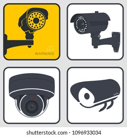 CCTV Camera. Security Surveillance System. Vector Isolated Illustration