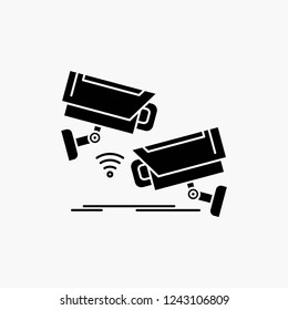 CCTV, Camera, Security, Surveillance, Technology Glyph Icon. Vector isolated illustration