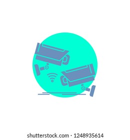 CCTV, Camera, Security, Surveillance, Technology Glyph Icon.