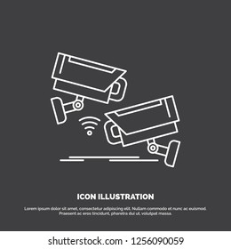 CCTV, Camera, Security, Surveillance, Technology Icon. Line vector symbol for UI and UX, website or mobile application