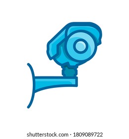 cctv camera security symbol blue color icon, Vector Illustration