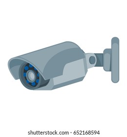 Cctv camera seen from the side view and turn left