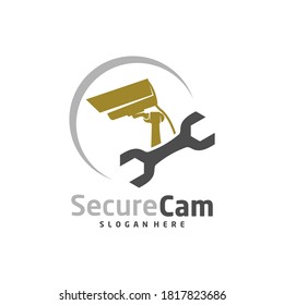 CCTV Camera with Service icon logo design vector template, Concept Symbol