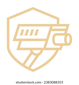 CCTV Camera with Shield icon Logo Design Vector Template, Concept Symbol on white background