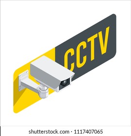 CCTV Camera Sign 3D Isometric