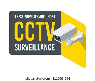 CCTV Camera sign 3D isometric