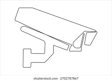 Cctv camera single line art minimalist outline security device illustration