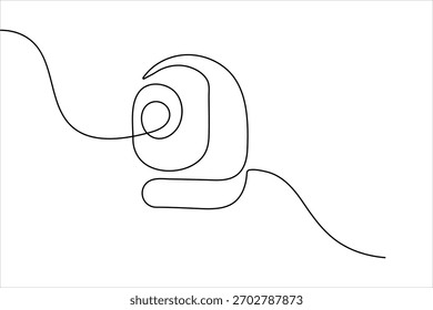 Cctv camera single line art minimalist outline security device illustration