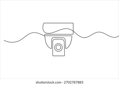 Cctv Kamera einzeilige Kunst minimalistischen Umriss Sicherheit Gerät Illustration