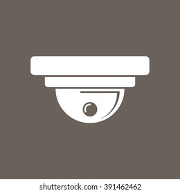CCTV Camera or CCTV Surveillance Icon on Dark Gray Color. Eps-10.