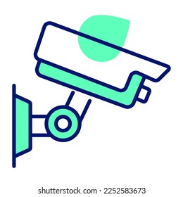 Cctv camera surveillance icon, security camera vector in editable style