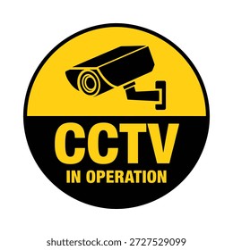 Cctv camera surveillance system in operation warning sign