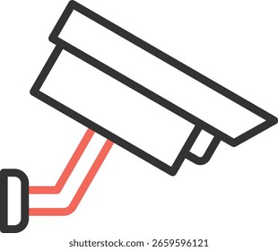 The CCTV camera symbol icon is often used as evidence in investigations or to resolve disputes in visual surveillance, monitoring, or recording of activities.