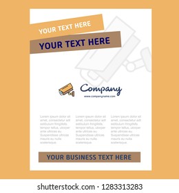 CCTV camera Title Page Design for Company profile ,annual report, presentations, leaflet, Brochure Vector Background