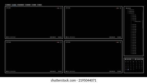 CCTV camera user interface surveillance camera system for security, IP cam network technology for security, NVR and DVR camera UI template