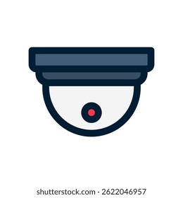 Vetor de câmera CCTV para vigilância doméstica e monitoramento de segurança. Ilustração de câmera de circuito fechado. Ícone do sistema de segurança para proteção de propriedade. Ícone Linha Preenchida