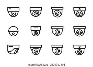 cctv camera vector icons different styles