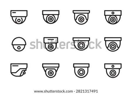 cctv camera vector icons different styles