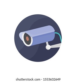 Cctv Camera Vector Illustration . Hotel and Services flat icon style.