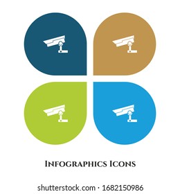CCTV Camera Vector Illustration icon for all purpose. Isolated on 4 different backgrounds.