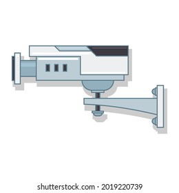CCTV camera vector illustration isolated on white background.