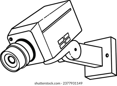cctv camera vector line art