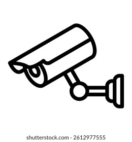 Cctv Camera Vector Line Icon Design