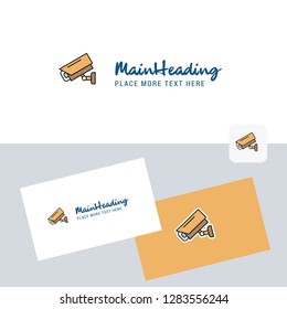 CCTV camera vector logotype with business card template. Elegant corporate identity. - Vector