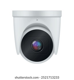 CCTV camera for video surveillance and privacy control realistic vector illustration. Monitoring technology digital communication security protection indoor and outdoor observe crime record zone guard