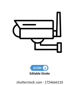 cámara cctv cámara wifi cámara inteligente vector de seguridad aislado en fondo blanco Editable Stroke